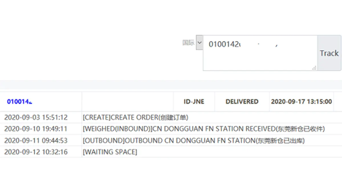 Arti Status Pengiriman Sen Hong